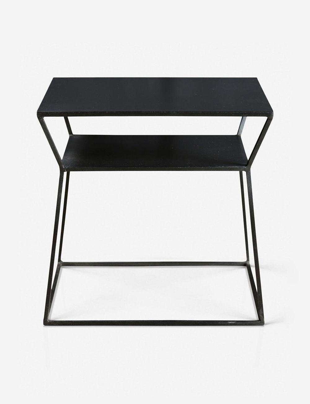 Osaka Sleek Black Metal Rectangular Side Table