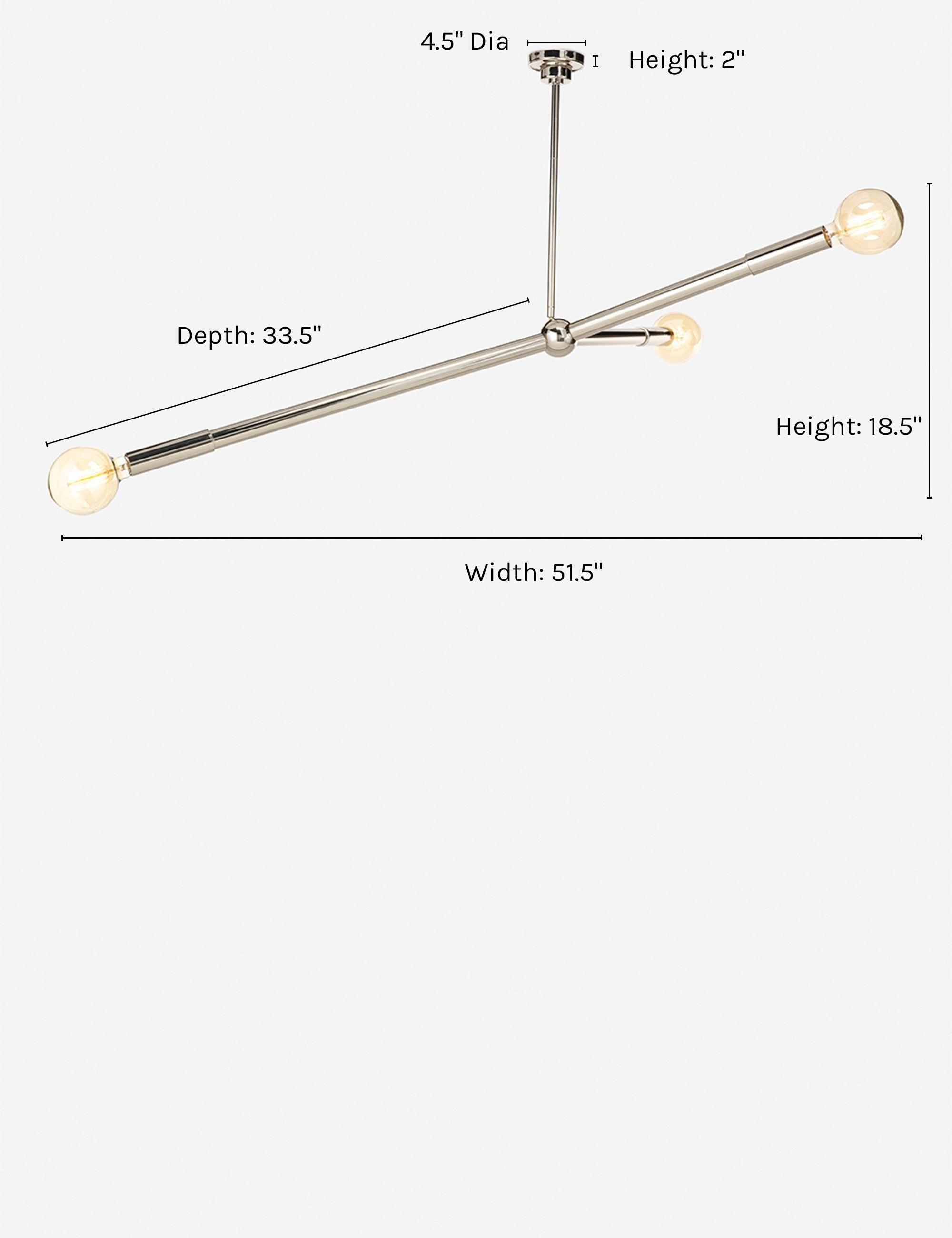 Polished Nickel 3-Light Sputnik Chandelier with Adjustable Arms