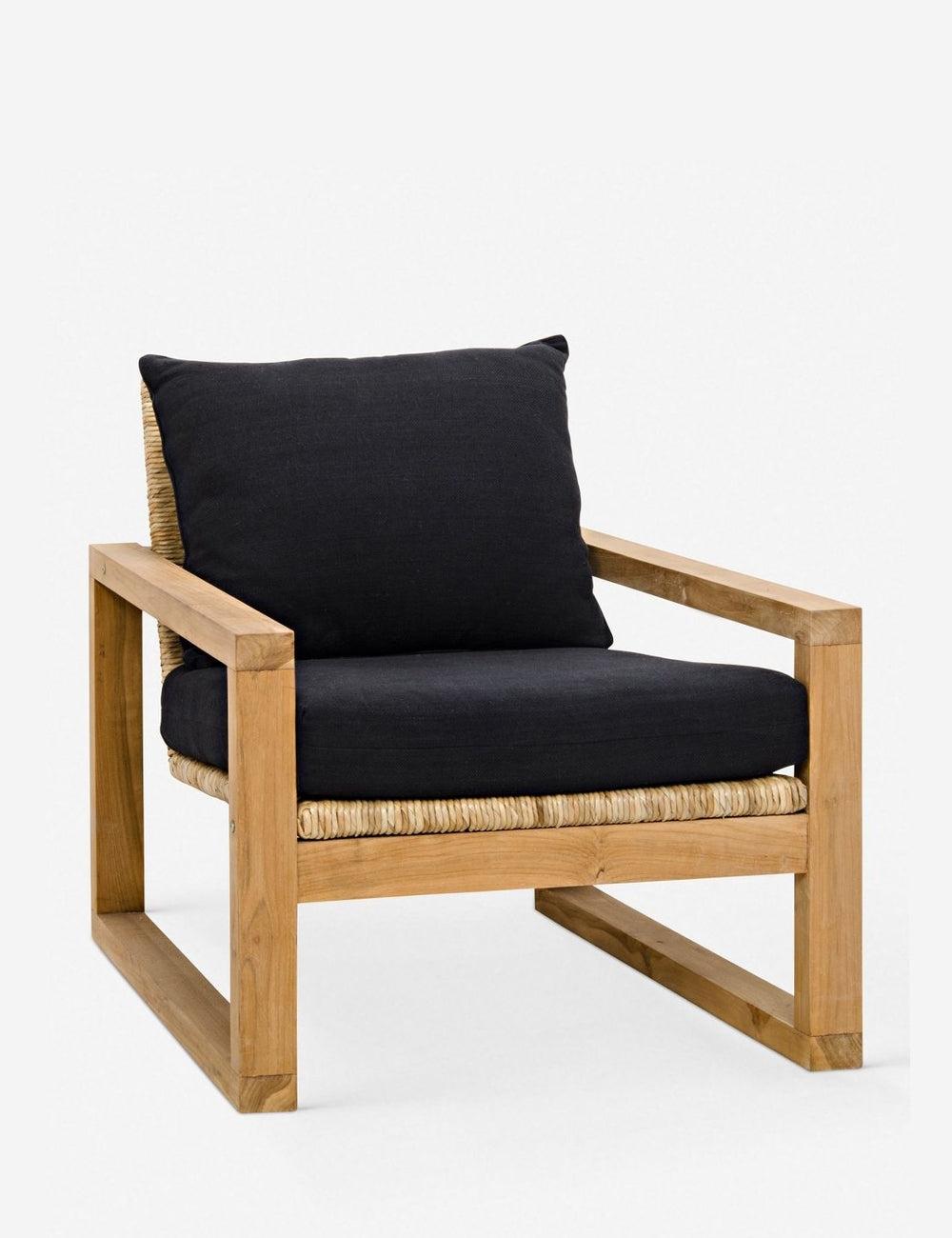 Regine Handcrafted Black Teak Wood Accent Chair