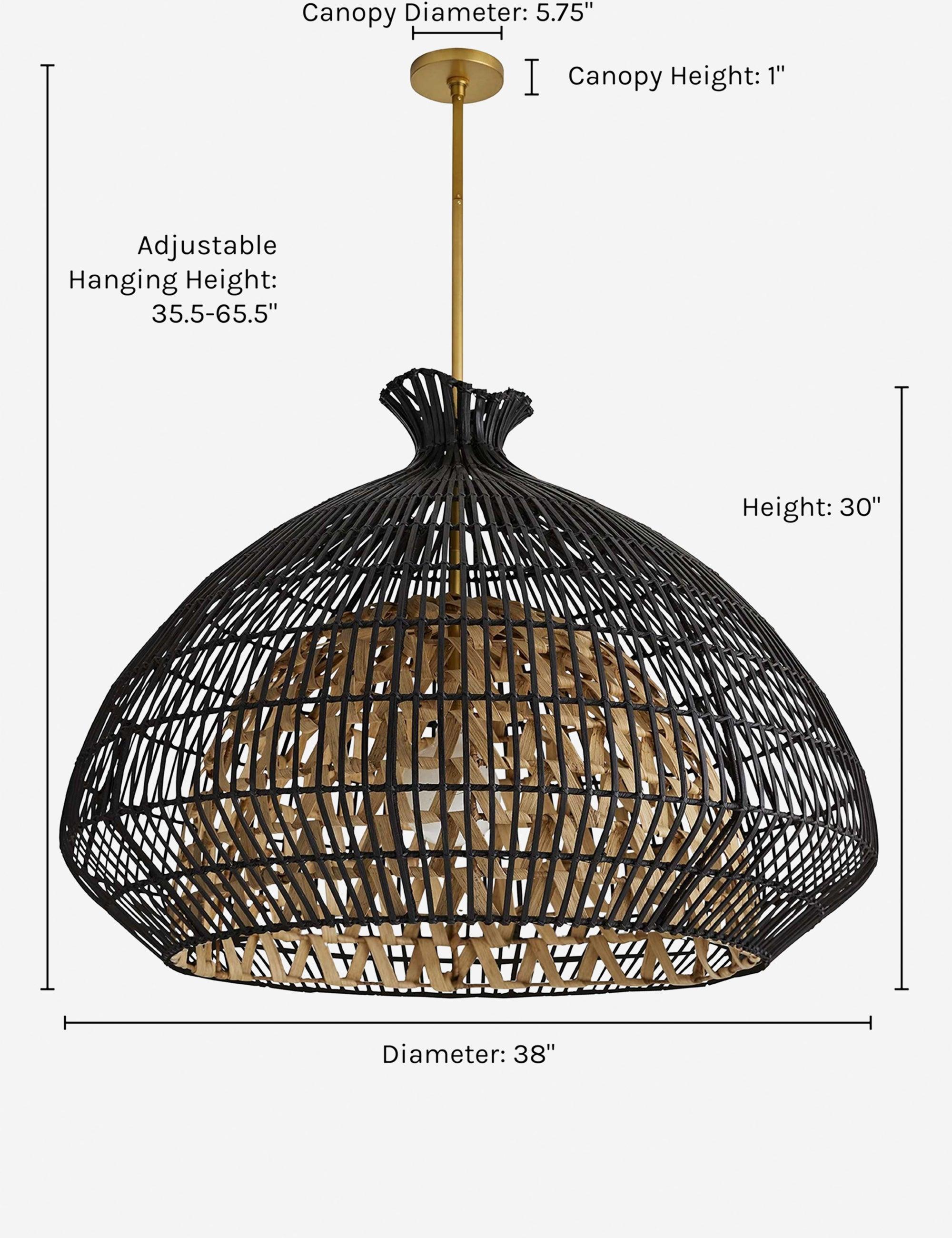 Rimini 35.5" Dual-Layer Brass & Glass Bowl Pendant Light