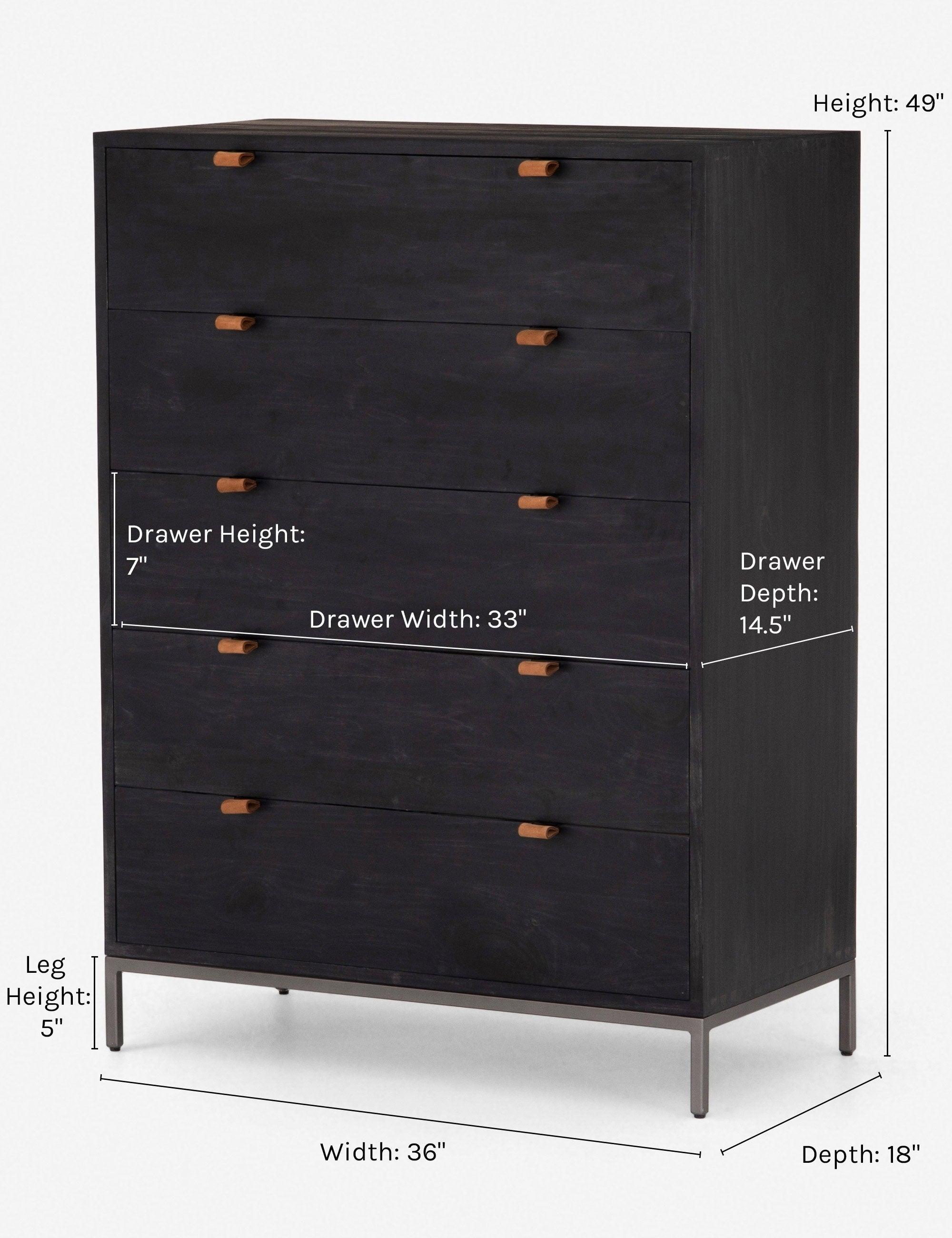 Rosamonde 5-Drawer Dresser - Black