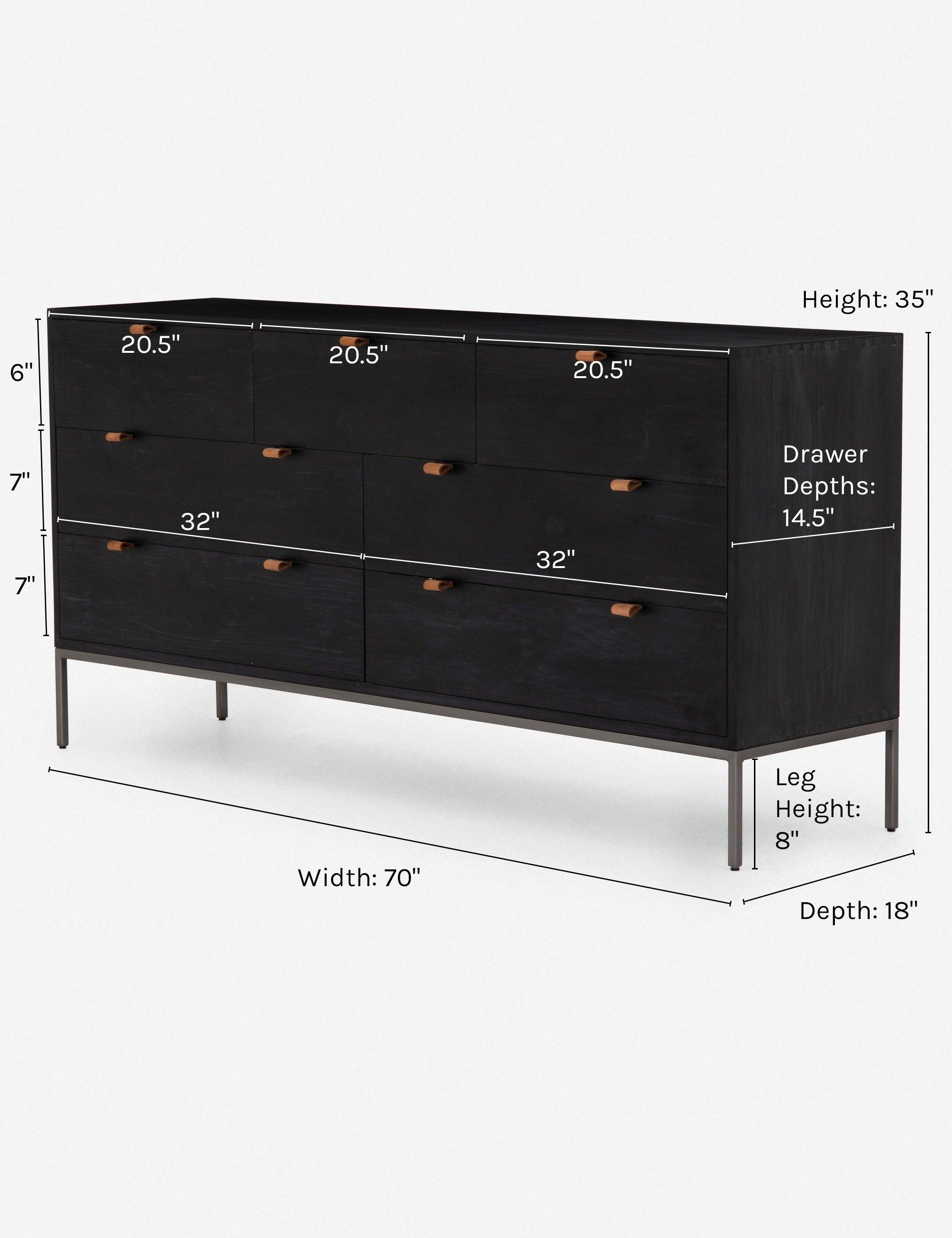 Rosamonde 7-Drawer Dresser - Black