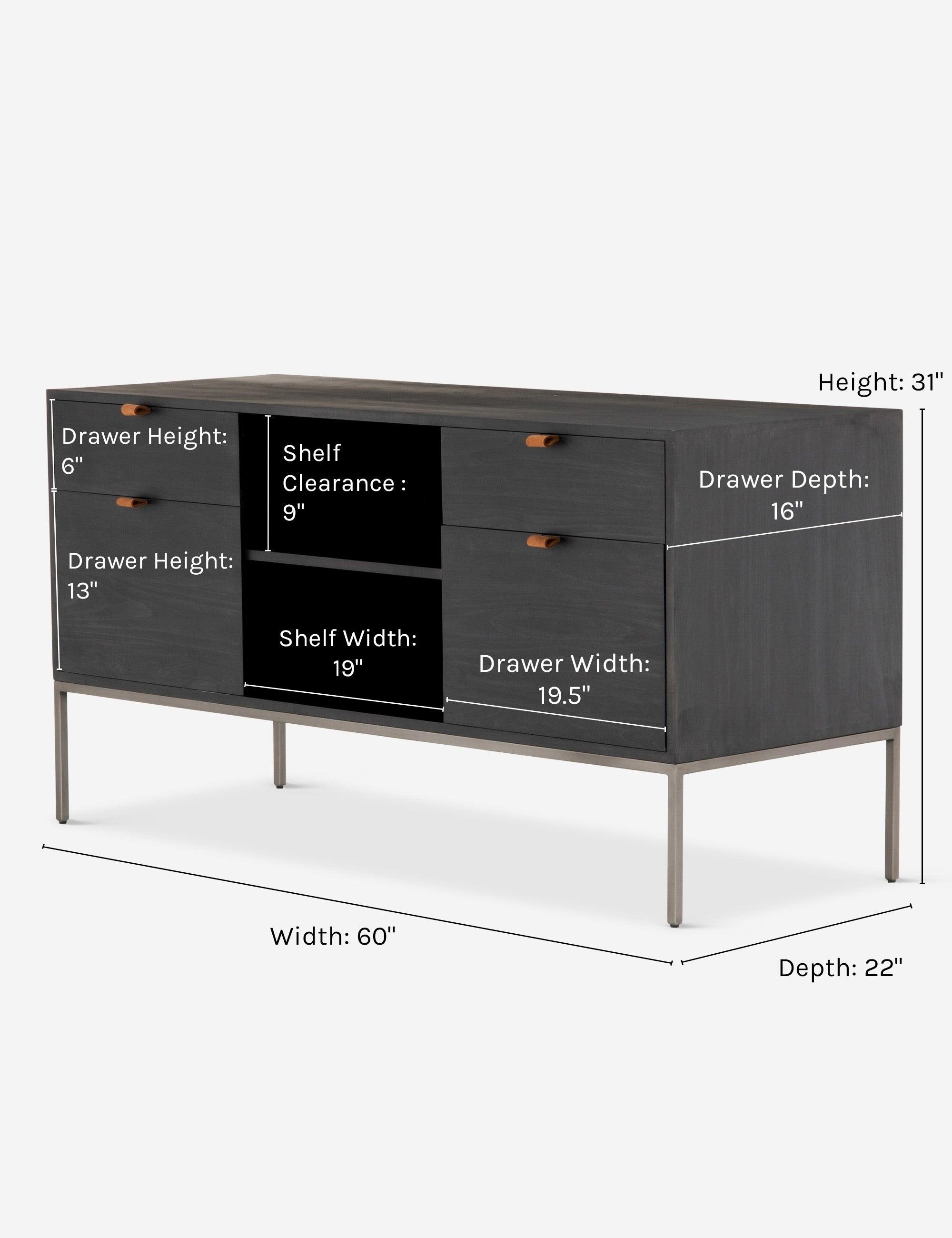 Rosamonde Filing Sideboard - Black