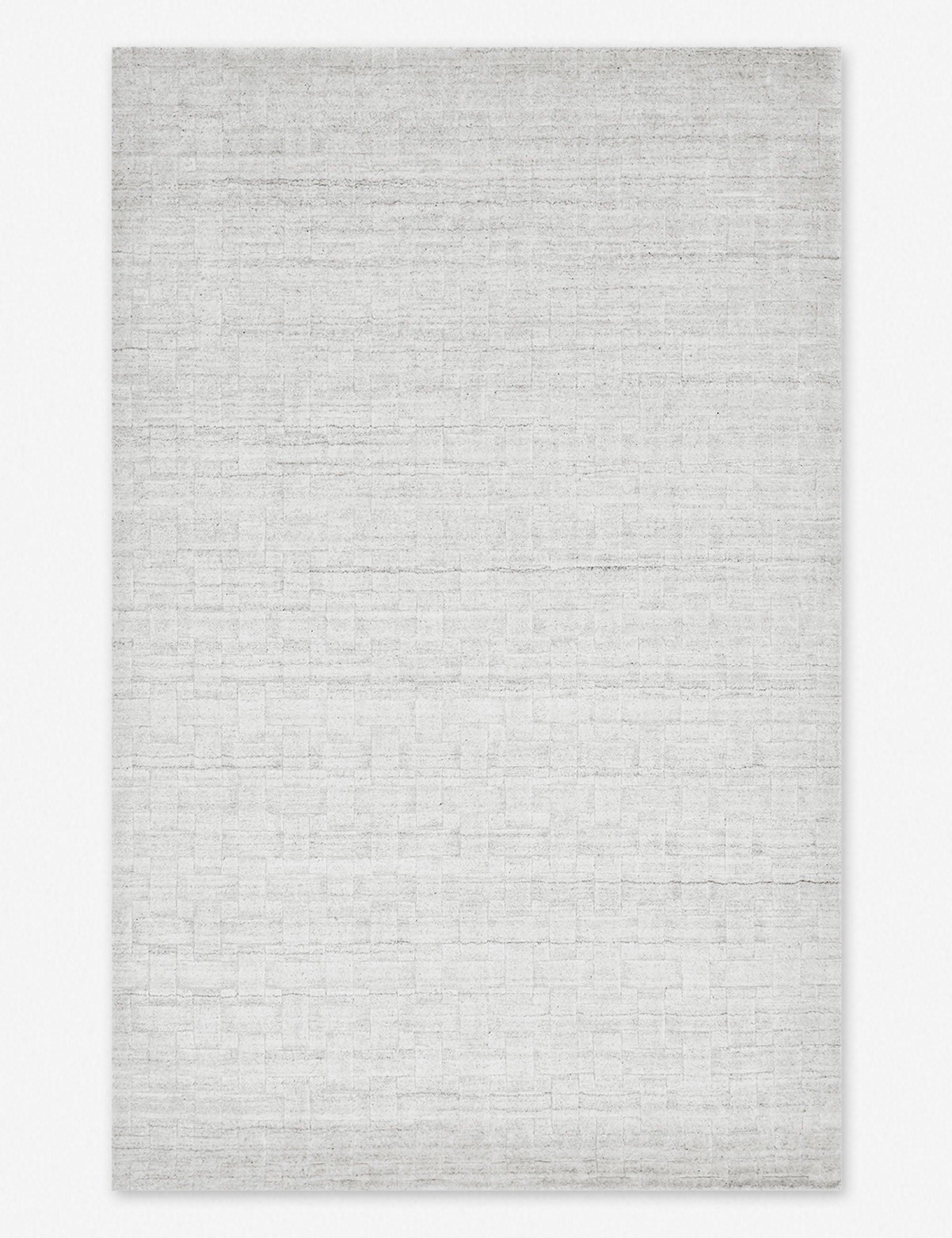 Handcrafted Gray Wool-Blend Rectangular Rug, 10' x 14'