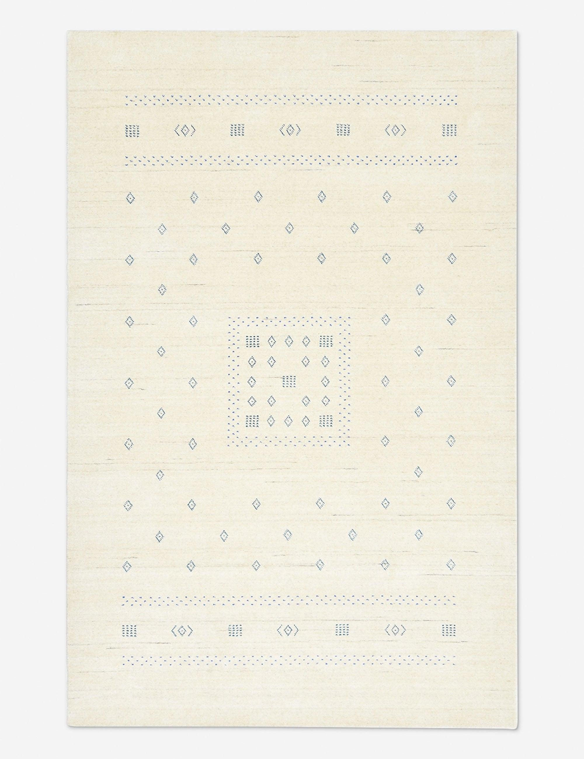Snow Geometric Handmade Wool Rug - 9' x 12'