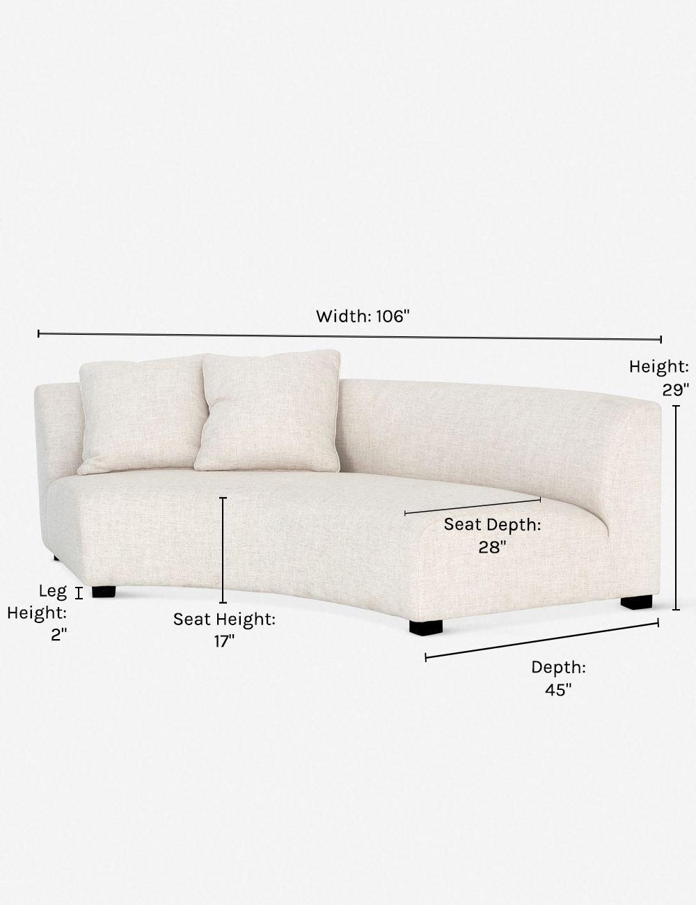 Saban Curved Sofa - Ivory Linen / Left-Facing