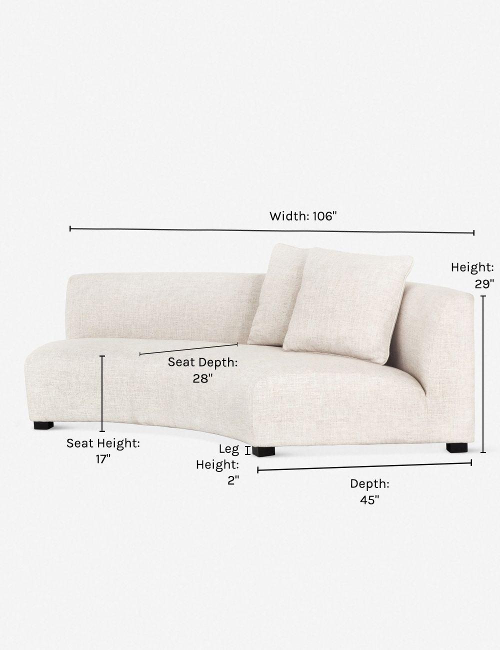 Saban Curved Sofa - Ivory Linen / Right-Facing