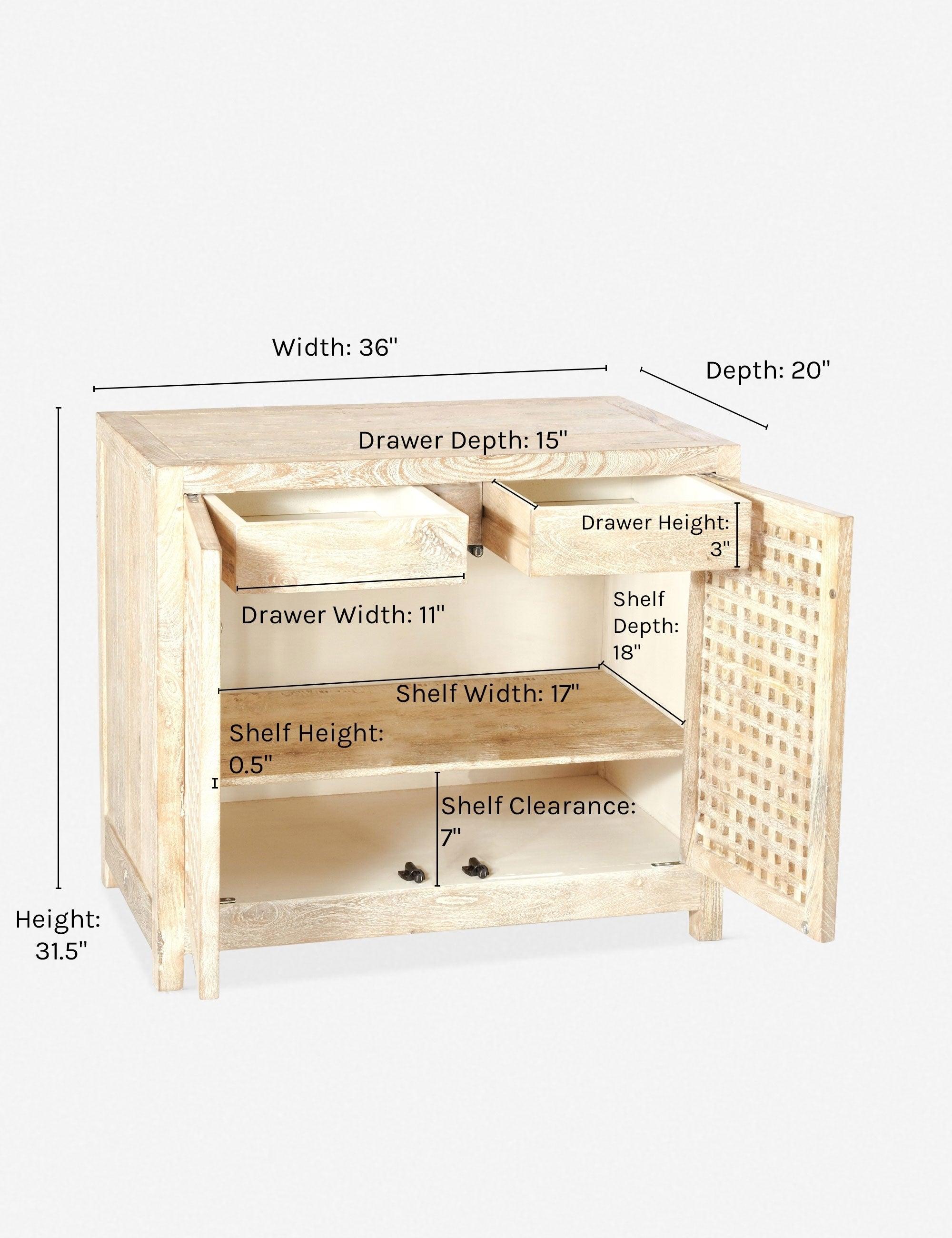 Seaside Driftwood Lattice Cabinet with Adjustable Shelves