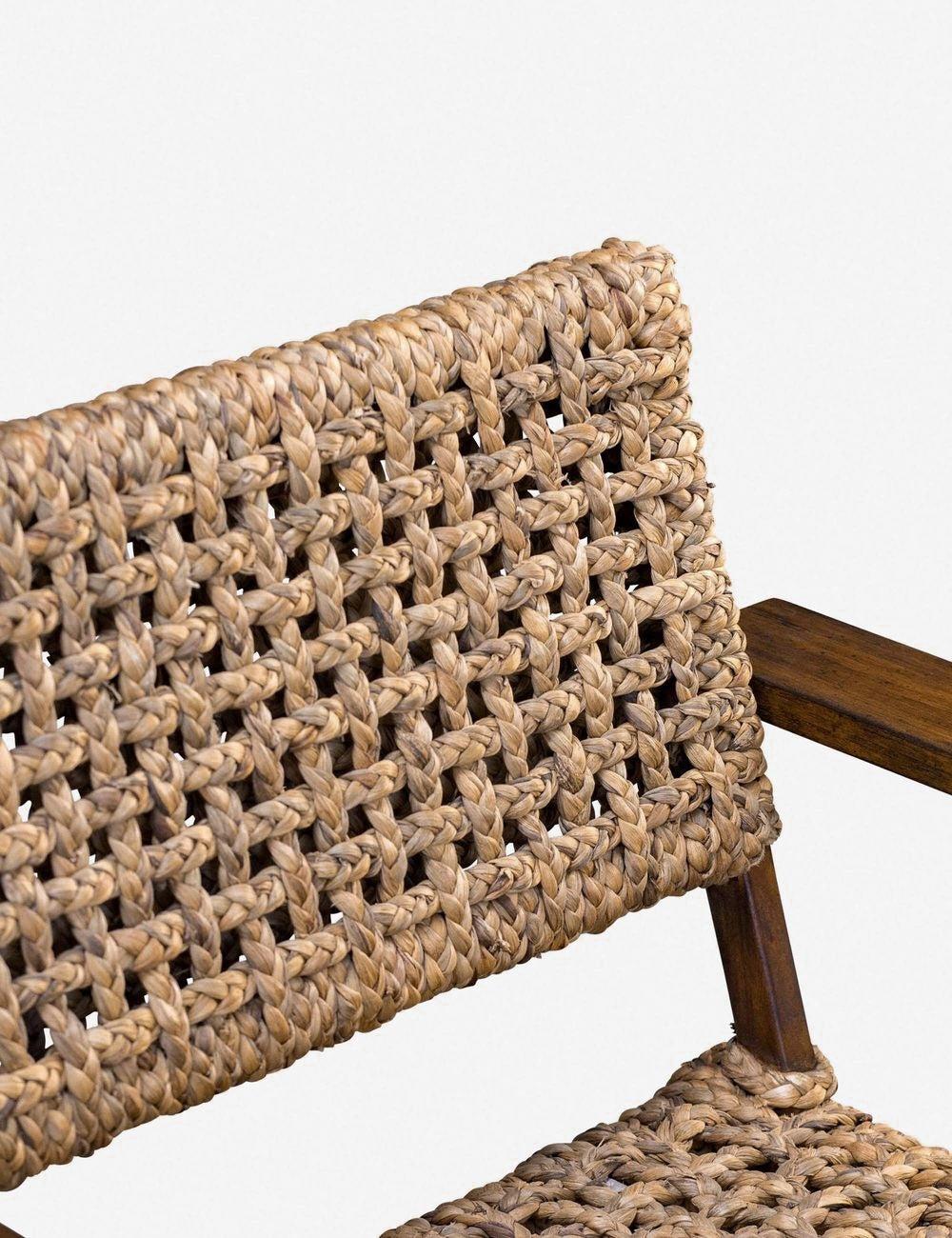 Rehema Natural Woven Banana Fiber and Solid Wood Accent Chair