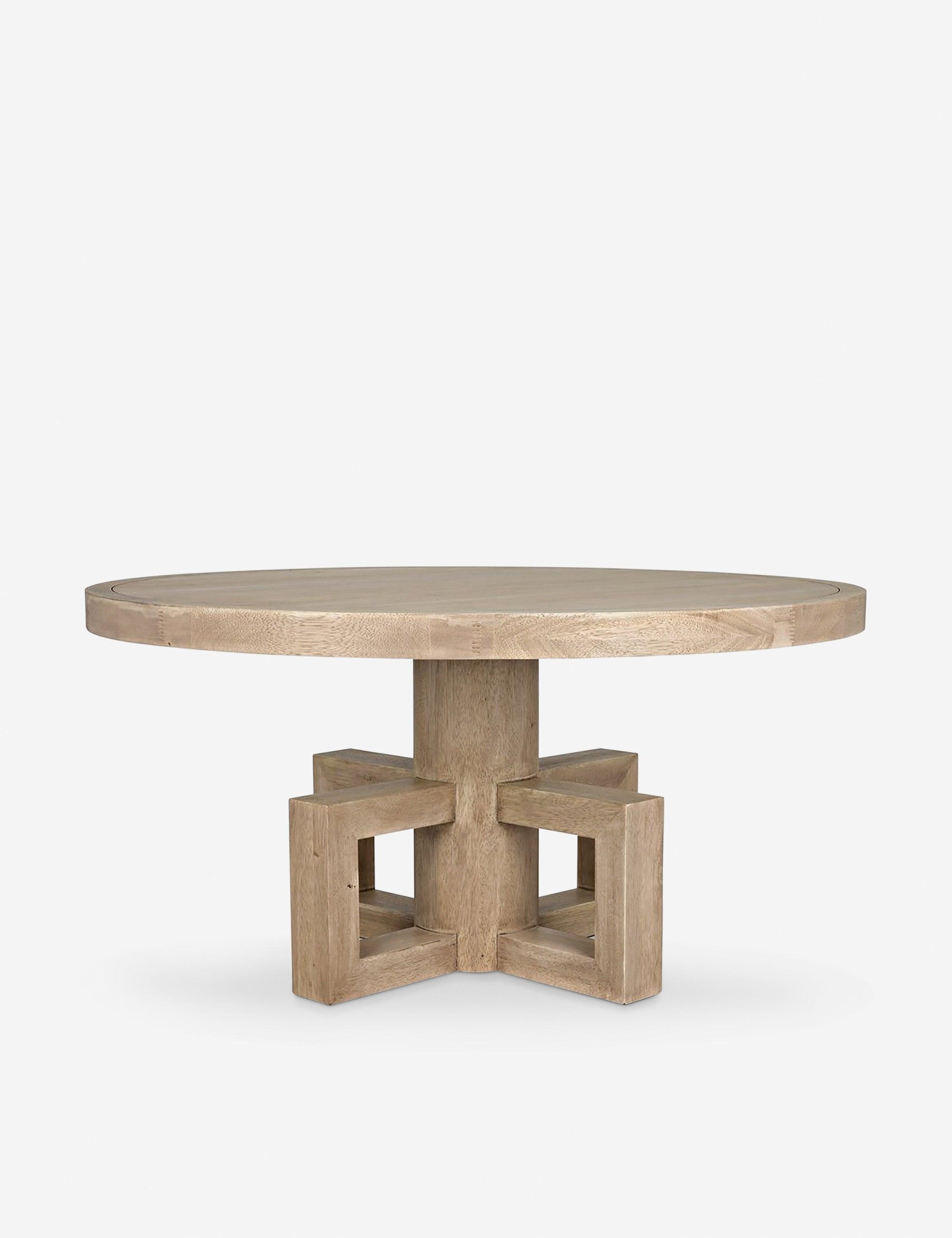 Lima 60'' Washed Walnut Round Dining Table