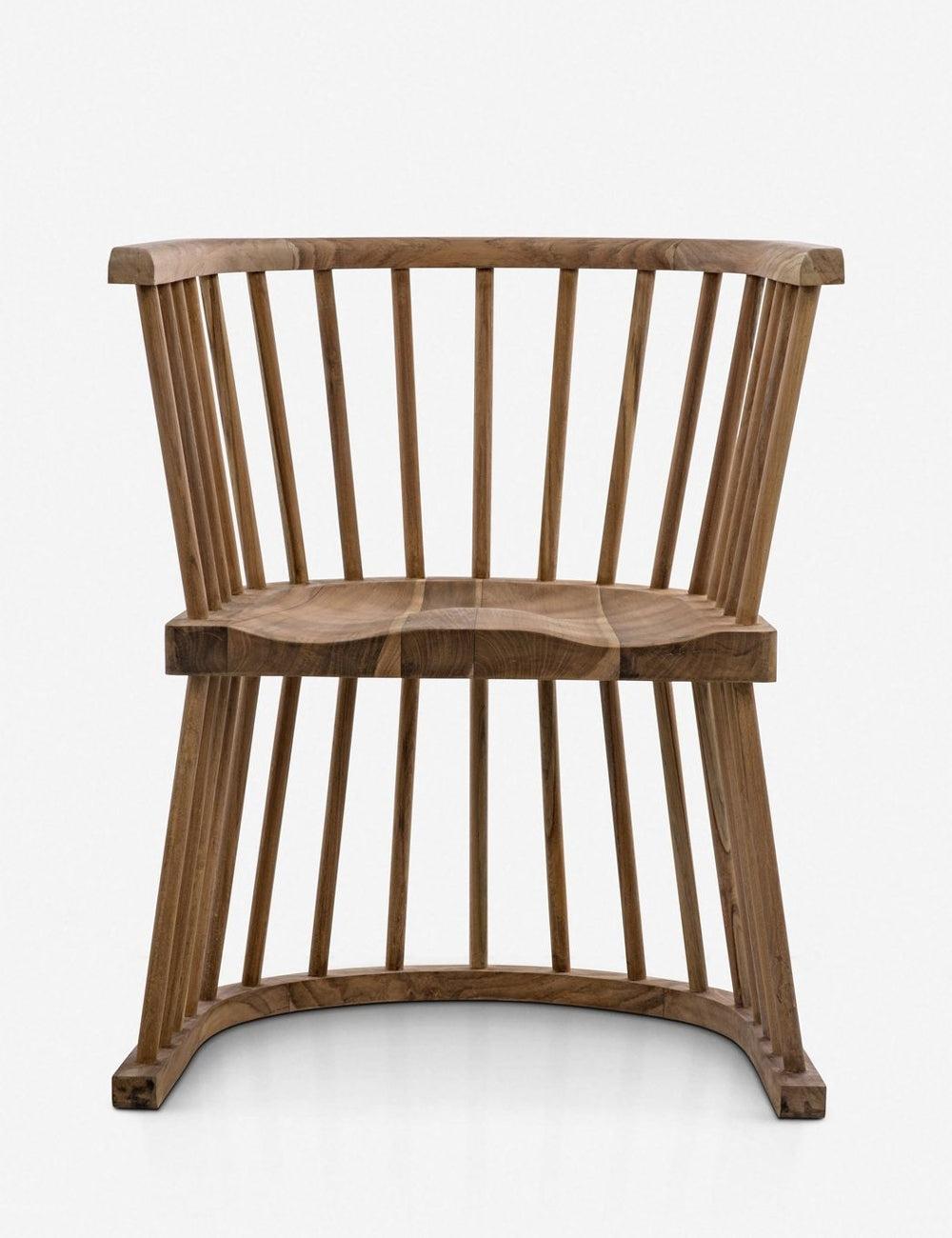 Bolah Black Barrel Chair with Teak Spindles