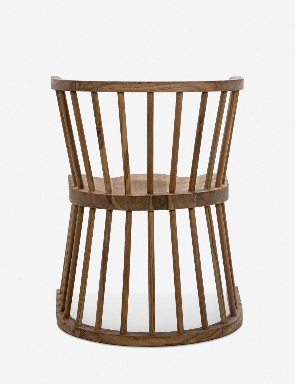 Bolah Black Barrel Chair with Teak Spindles