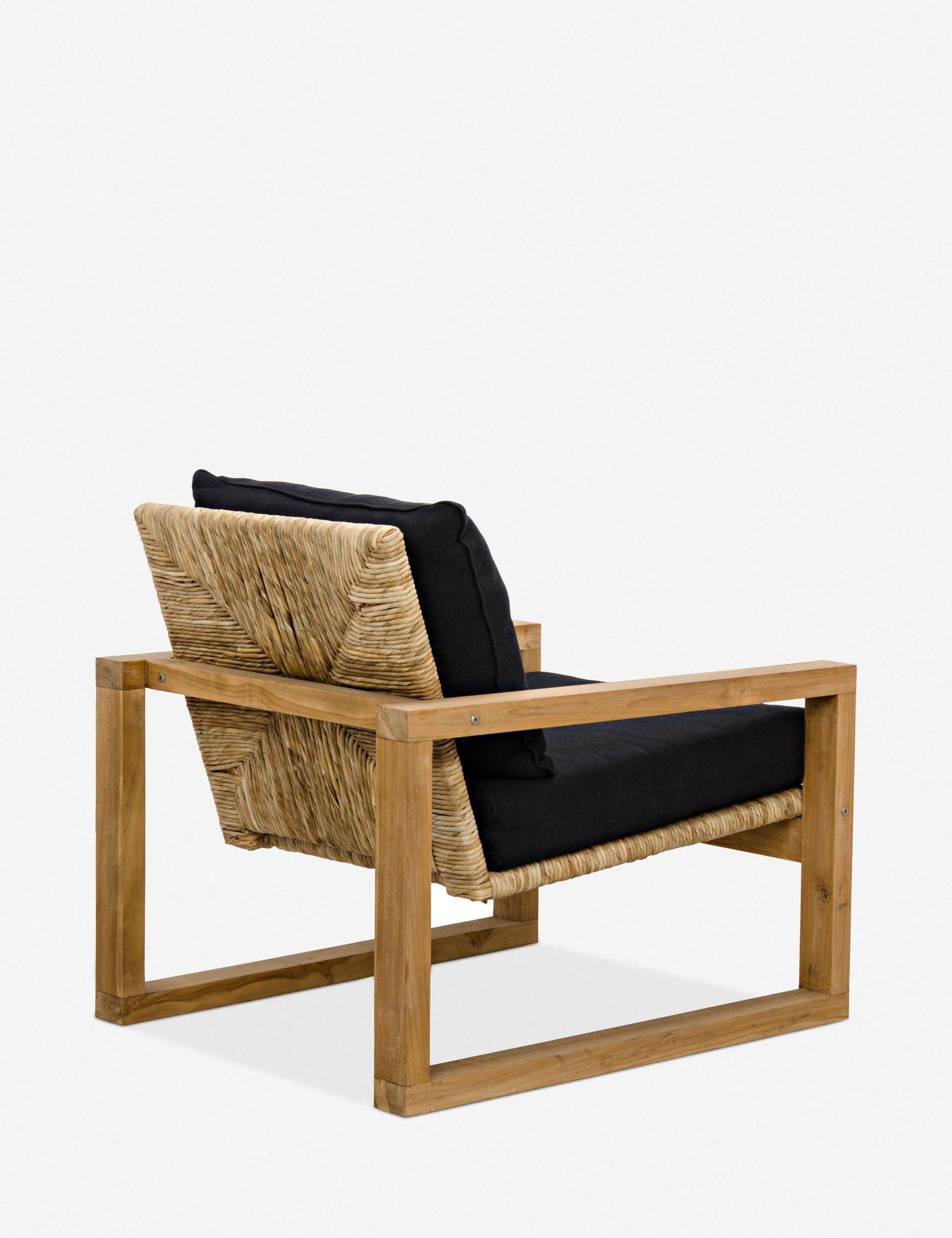 Regine Handcrafted Black Teak Wood Accent Chair