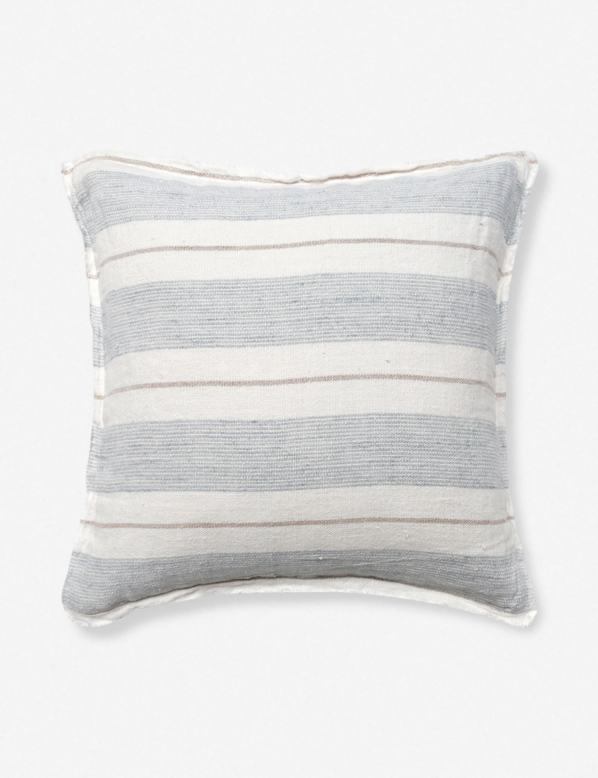 Ocean Breeze Striped Linen 20" x 20" Square Throw Pillow