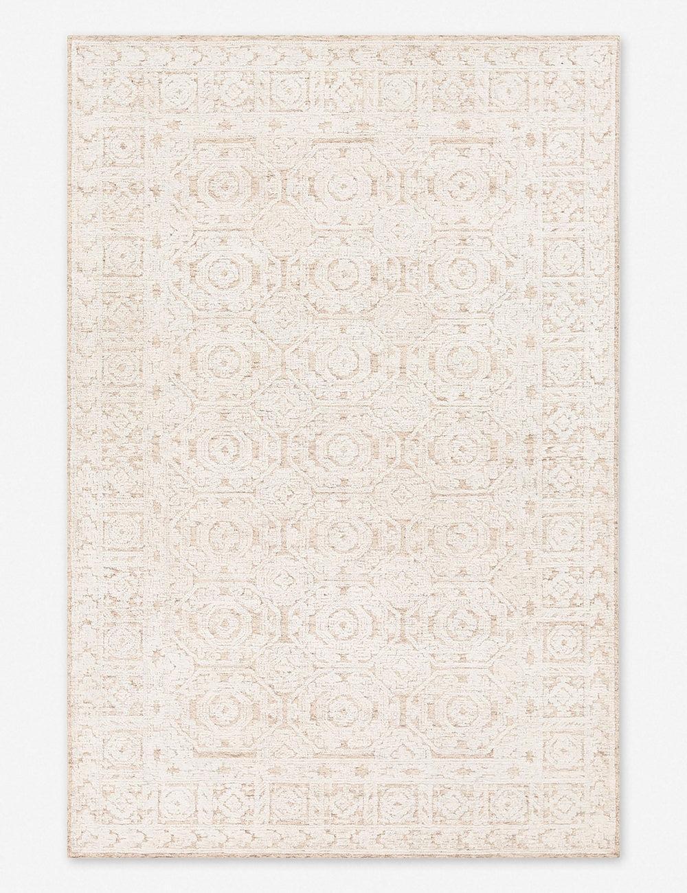 Helene Ecru and Beige Hand-Tufted Wool Area Rug - 10' x 14'