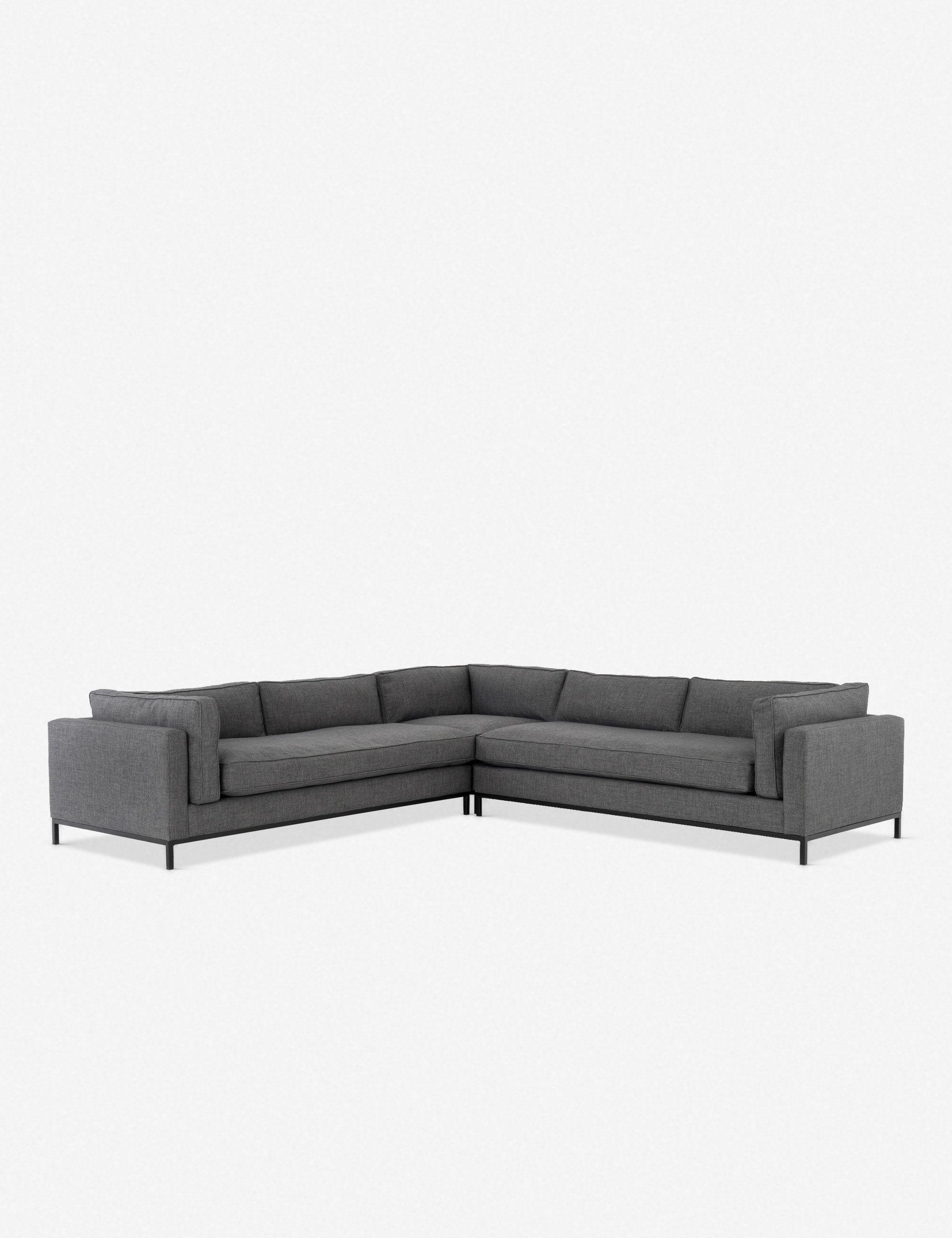 Bennett Charcoal 119'' Three-Piece Sectional Sofa with Track Arms