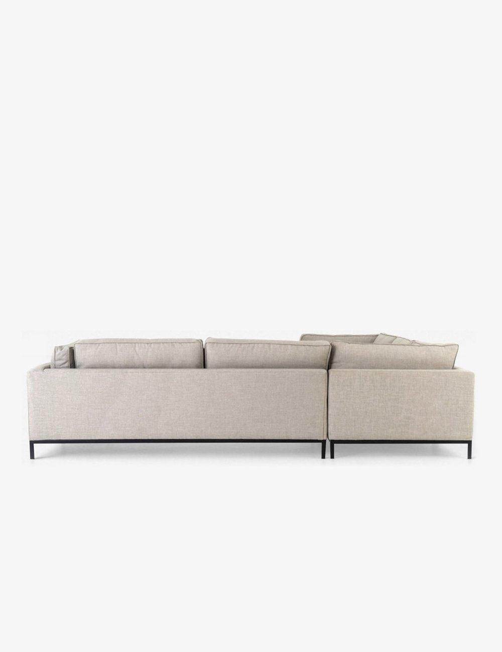 Bennett Moon Beige Fabric Three-Piece Sectional Sofa