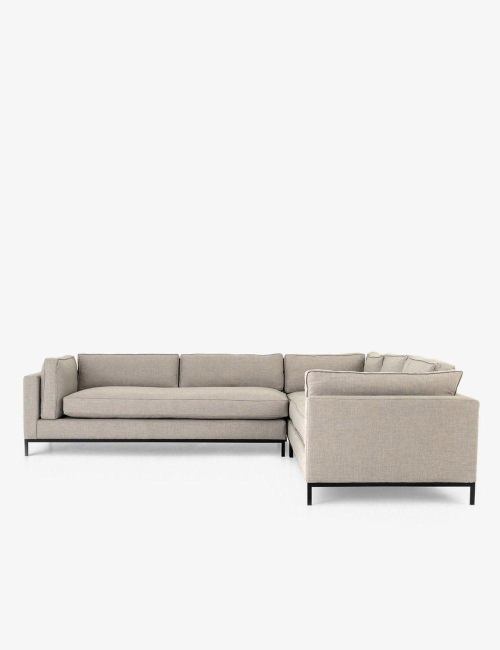 Bennett Moon Beige Fabric Three-Piece Sectional Sofa