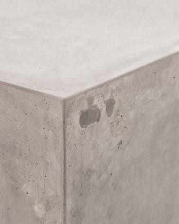 Gray Concrete Rectangular Industrial Side Table