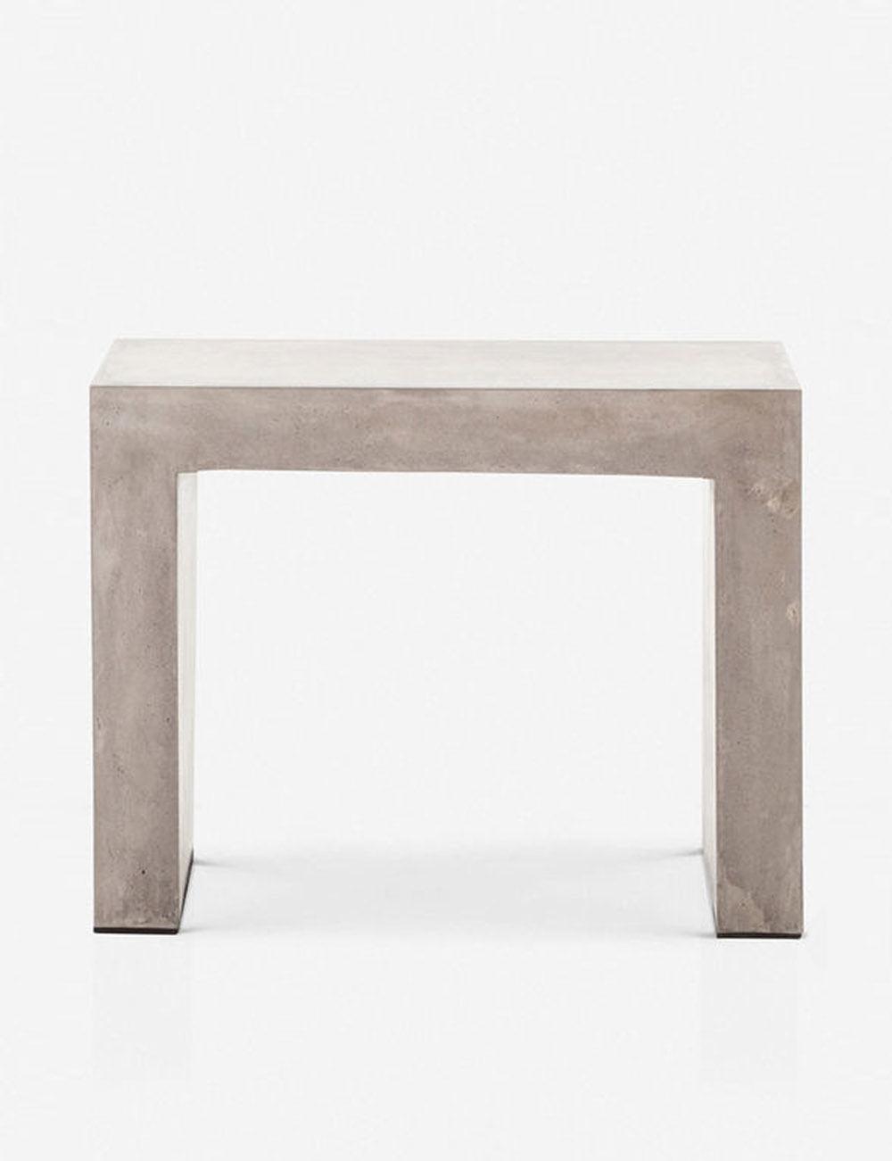 Gray Concrete Rectangular Industrial Side Table