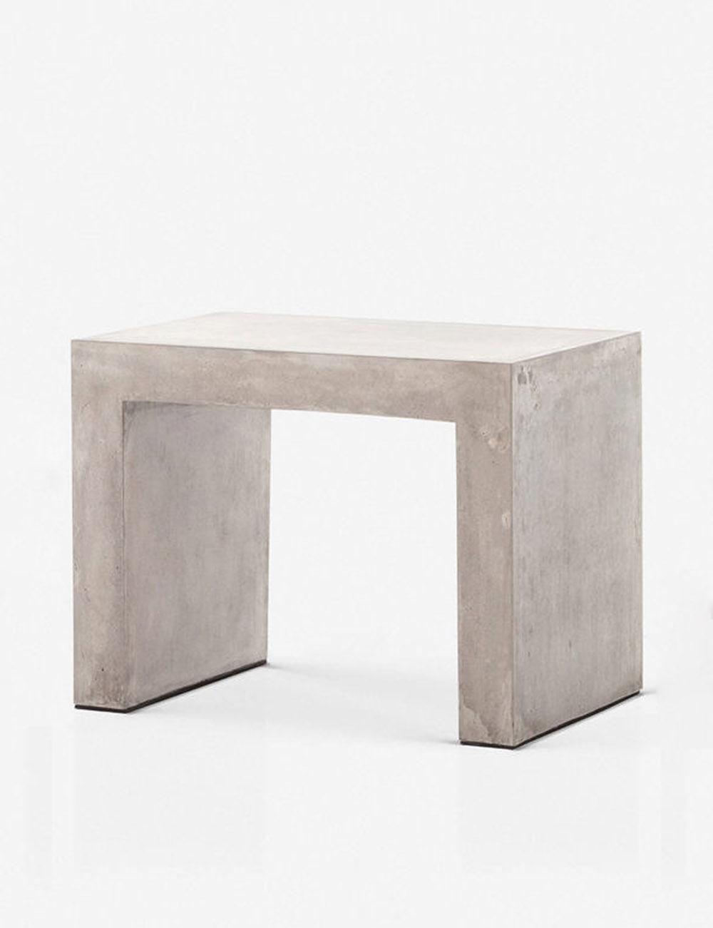 Gray Concrete Rectangular Industrial Side Table