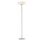 Harper Slim Satin Steel Torchiere Floor Lamp with White Linen Shade