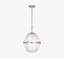 Dawn Polished Nickel Globe Pendant with Textured Glass Shade