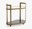 Regan Oval Antique Brass Bar Cart with Wine Rack and Storage