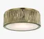 Crispin Aged Brass LED Flush Mount with White Opal Alabaster Shade