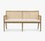 Toasted Parawood & Natural Cane 63" Upholstered Dining Bench