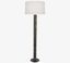 Deane Sleek Metal Floor Lamp in Deep Patina Bronze with White Shade