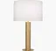 Deane Contemporary Modern Brass Metal Table Lamp with White Shade