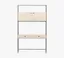 Dove Poplar Contemporary Modular Wall Desk with Leather Pulls