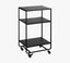 Elegant Black Steel 3-Tier Kitchen Cart with Lockable Wheels