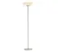 Harper Slim Satin Steel Torchiere Floor Lamp with White Linen Shade