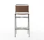 Distressed Brown Contemporary Leather Bar Stool with Metal Frame