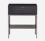 Contemporary Black 24" Modern Nightstand with Leather Pull