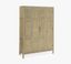 Anders 50'' Beige Transitional Rattan Bar Cabinet with Wine Storage