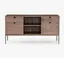 Auburn Poplar Contemporary Home Office Desk with 4 Drawers