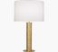 Deane Contemporary Modern Brass Metal Table Lamp with White Shade