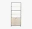 Dove White Poplar Contemporary 35'' Wide Bookcase with Leather Pulls