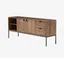 Graham 69'' Auburn Poplar Media Console with Leather Pulls