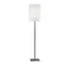 Elegance Squared Brushed Steel & Textured White Fabric Floor Lamp