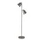 Sleek Brushed Steel Dual Adjustable Shades Floor Lamp