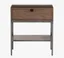 Auburn Poplar 24" Contemporary Brown Nightstand with Leather Pull