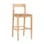 Adjustable Oak Wood Bar Stool with Matt Finish and Footrest