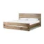 Modern Minimalist Queen Oak Wood Bed with Drawer and Slats