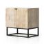 Contemporary Black Mango and Iron Nightstand 25''x17.25''