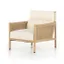 Kerbey Ivory Leather and Wood Handcrafted Armchair