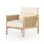 Kerbey Ivory Leather and Wood Handcrafted Armchair